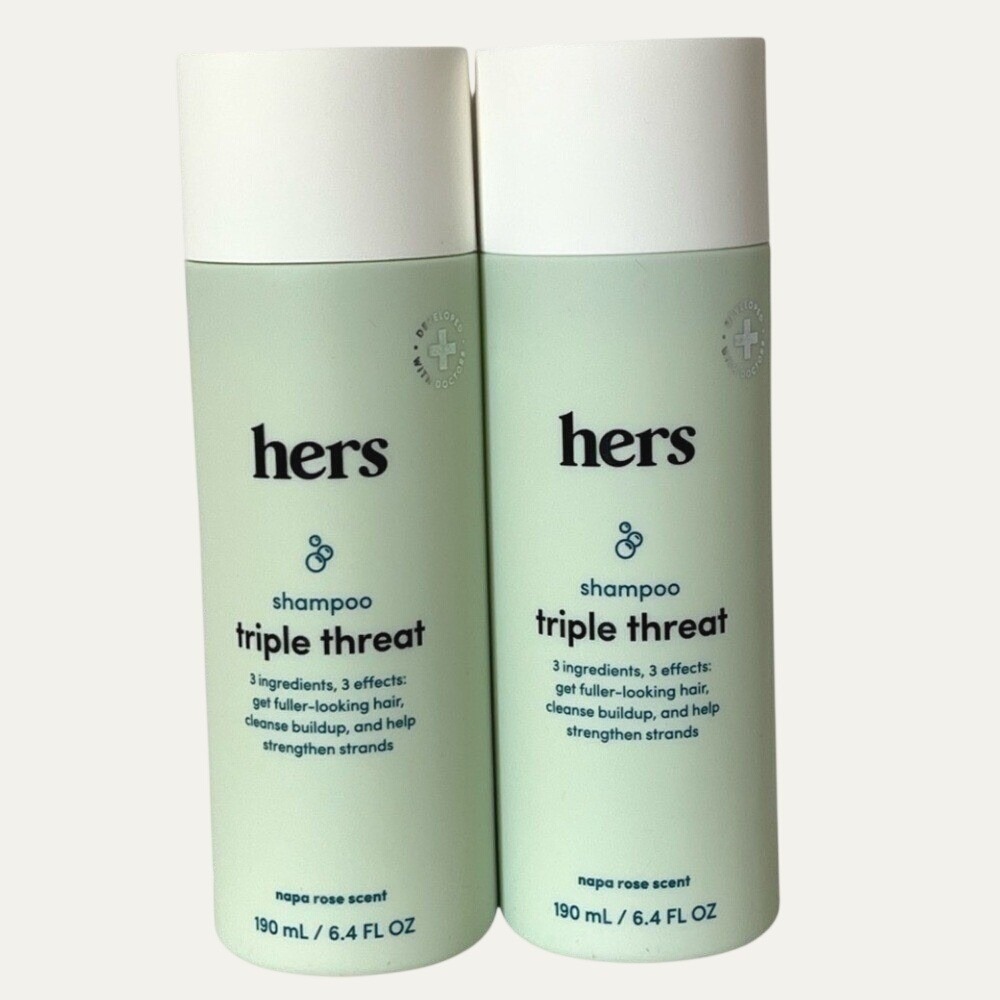 Hers Thickening Shampoo Triple Threat Napa Rose Scent 6.4 Oz Set Of 2 New